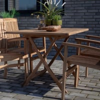 Table de jardin Oviedo - 120x80x75cm - bois teck massif