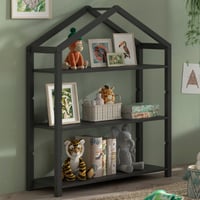 Bibliothèque Dallas - 111x40x141cm - bois pin massif - anthracite