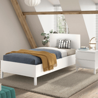Chambre d'adolescent Eva: lit 90x200cm, chevet - blanc
