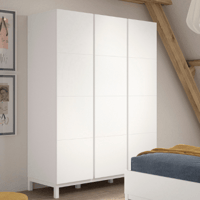 Armoire Eva - 149x58x196cm - 3 portes - blanc
