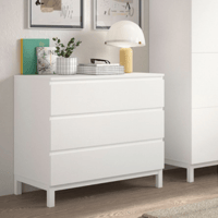 Commode Eva - 98x57x89cm - 3 tiroirs - blanc