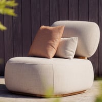 Fauteuil de jardin Ruby - 90x95x80cm - bois teck/beige
