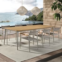 Table de jardin Jack - 240x100x76cm - aluminium - bois teck