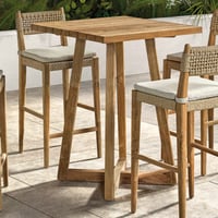 Table de bar extérieur Ella - 80x80x107cm - bois teck recyclé
