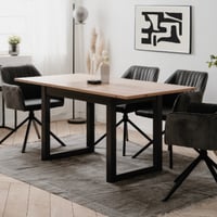 Table de salle à manger Damon 120/160x90 - chêne/anthracite