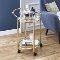 Table d'appoint | 59 x 49 x 79 cm | Or/Verre