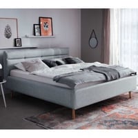 Lit double Laika 180x200cm avec espace de rangement - bleu