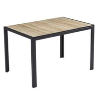 Table à manger Colin | 80 x 120 x 75 cm | Plateau réversible | Design chêne/ pierre