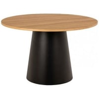 Table de salle à manger ronde Soli | Ø120 x 75 cm | Noir / Chêne design
