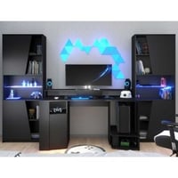Ensemble de bureau de jeu | Bureau de jeu et deux bibliothèques