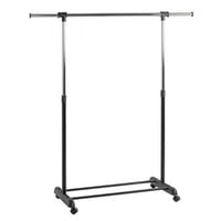Porte-manteau trolley réglable en hauteur, acier chromé
