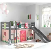 Lit toboggan Astrid avec tente et sacs de rangement Spring - gris