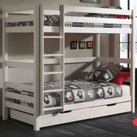 Lit superposé Claire avec tiroirs-lit - blanc