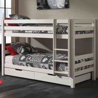 Lit superposé Claire bas avec deux tiroirs - blanc