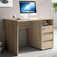 Bureau Primos 110cm avec 3 tiroirs - chêne 