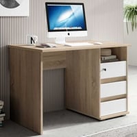 Bureau Primos 110cm avec 3 tiroirs - chêne 