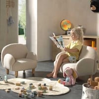 Ensemble de canapés pour enfants Rocky - tissu bouclé beige