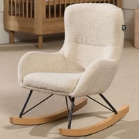 Chaise à bascule pour enfants Rocky - 66x56x69cm - tissu bouclé beige