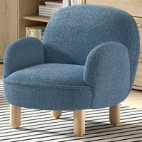 Fauteuil pour enfants Rocky - 56x54x49cm - tissu bouclé bleu