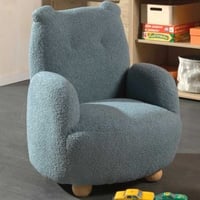 Fauteuil pour enfants Rocky ourson - 60x57x67,5cm - tissu bouclé bleu
