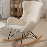 Chaise à bascule Rocky - 95x75x101cm - tissu beige bouclé