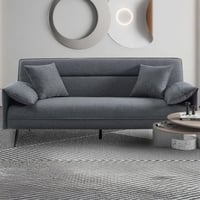 Canapé-lit Sivas gris | Cadre en eucalyptus | H-H 95 x L-L 199 x P-P 89 cm