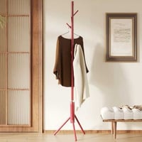 Porte-manteau sur pied Kassie | Ø48 x 174 cm | Rouge / Métal