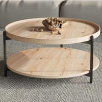 Table basse Davina | Ø80 x 40 cm | Old Oak design