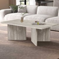 Table basse Litar - 125x65x42cm - travertin gris