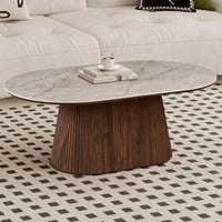 Table basse Vigo - 120x70x44cm - pierre frittée - aspect marbre