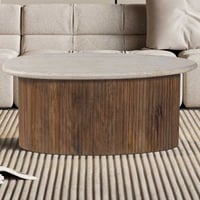 Table basse Louis | 90 x 55 x 40 cm | Beige Travertin