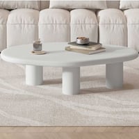 Table basse Tavares - 120x70x40cm - forme organique - écru