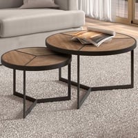 Lot de 2 tables basses Arya - bois de mango