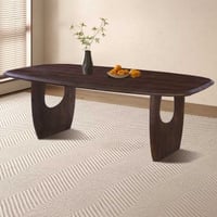 Table à manger Braga - 200x100x76cm - bois de manguier massif - brun foncé