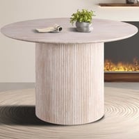 Table de salle à manger ronde Lagos - Ø120x76cm - travertin