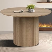 Table de salle à manger ronde Lagos - Ø120x76cm - décor chêne