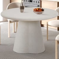 Table de salle à manger Faro - Ø120x76cm - peinture ciment - blanc