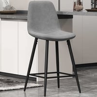 Tabouret de bar Jani-velours gris