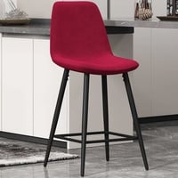 Tabouret de bar Jani-velours bordeaux