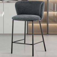Tabouret de bar en tissu gris foncé Arthur | Pieds en métal | 88.5x53x50.5cm
