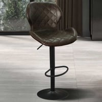 Tabouret de bar Malaga brun foncé avec pieds en métal et revêtement en PU vintage