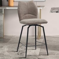 Tabouret de bar pivotant Lara | 48 x 56 x 103 cm | Design couleur sable