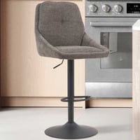 Tabouret de bar Sabine - 50x60x100-121cm - réglable - pivotant - gris