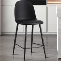 Chaise de bar Jasmin - 44x51x100cm - avec coussin - noir