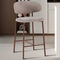 Chaise comptoir Coco - 51x50x92cm - métal/tissu couleur sable