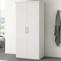 Armoire Nikkie - 80x52x183cm - 2 portes & 2 tiroirs - blanc