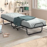 Lit pliant Xenia 90x200 cm - matelas inclus - noir