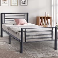 Lit gris métal Sammy 90x200 | Cadre 97x210 | H-H 80