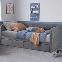 Lit banquette Parma - 90x200cm - avec 2 tiroirs - gris