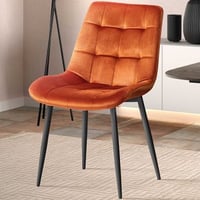 Chaise de salle à manger Tanja-velours orange